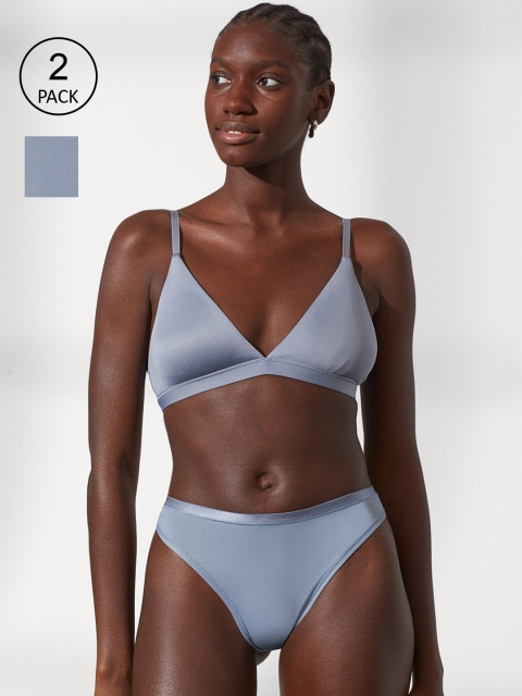 

H&M Women Blue 2-Pack Brazilian Briefs 0924583004