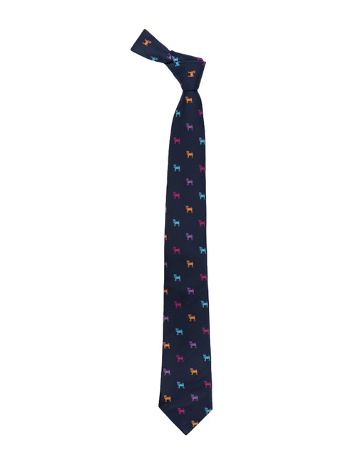 

The Tie Hub Men Blue Woven Design Pure Silk Broad Tie