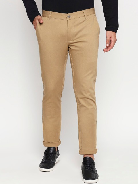 

Basics Men Khaki Tapered Fit Solid Regular Trousers