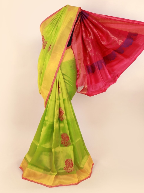 

Pothys Green Printed Pure Silk Saree