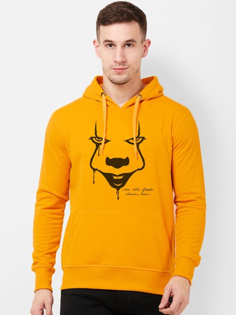 Free Authority Men Yellow IT Print Hooded Sweatshirt
