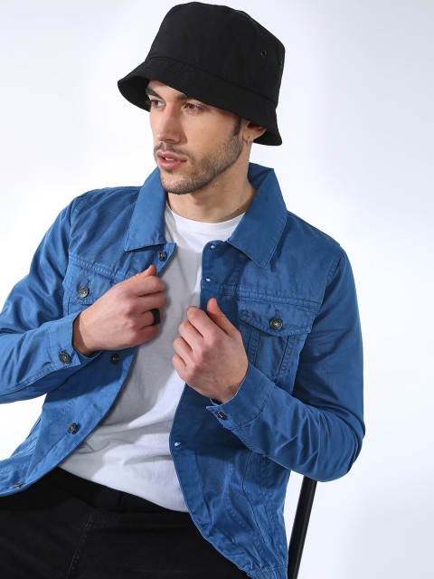 

Blue Saint Men Blue Solid Lightweight Denim Jacket