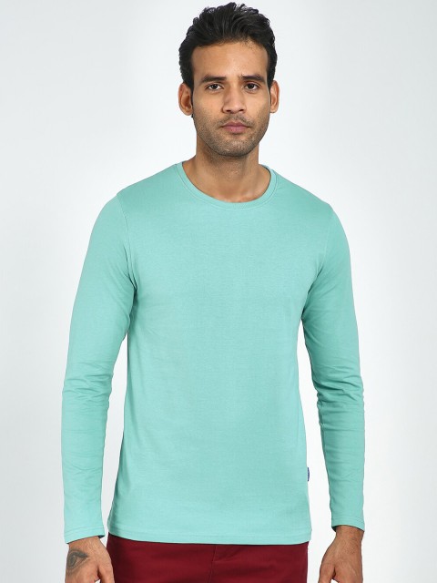 

Blue Saint Men Green Solid Round Neck T-shirt
