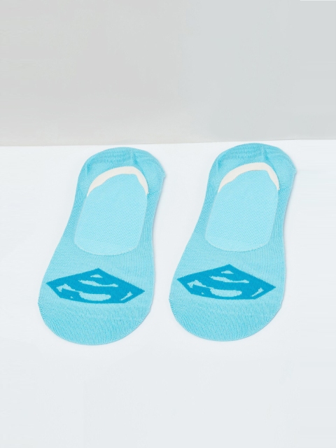 

max Girls Turquoise Blue Superman Patterned Shoe-Liners