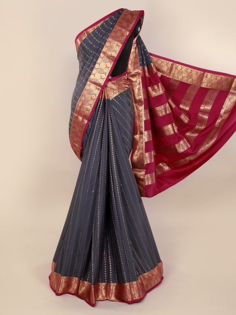 

Pothys Grey Pure Silk Woven Design Mysore Silk Saree