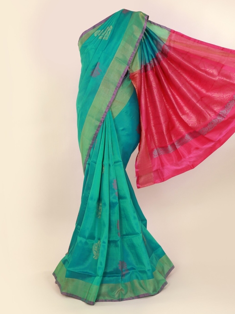 

Pothys Blue & Gold-Toned Pure Silk Woven Design Saree
