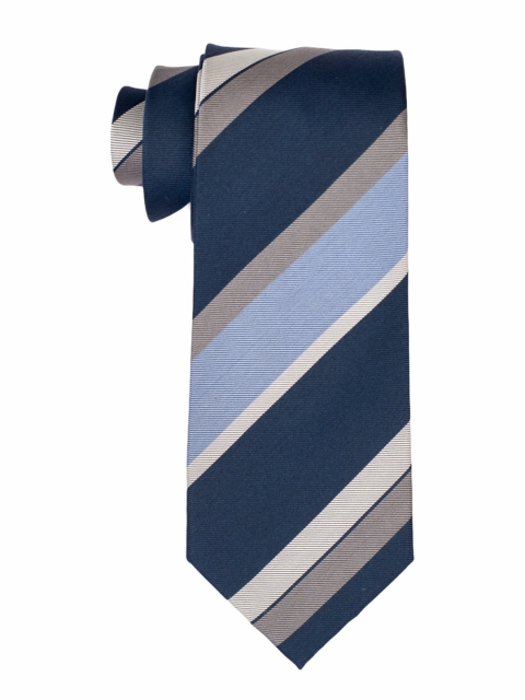 

The Tie Hub Navy Blue & Grey Colourblocked Skinny Tie