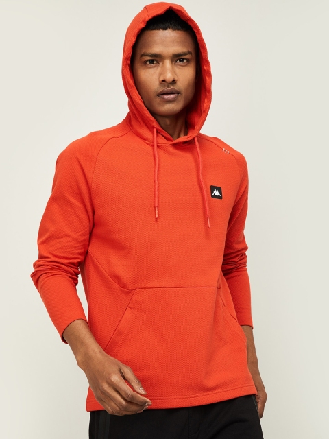 

Kappa Men Rust Solid Hooded Sweatshirt
