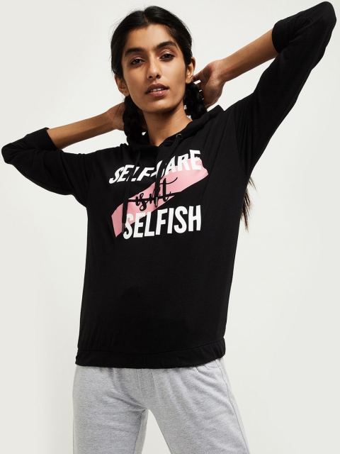 

max Women Black Printed Sweatshirt