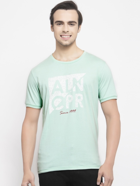 

Allen Cooper Men Green Printed Round Neck T-shirt