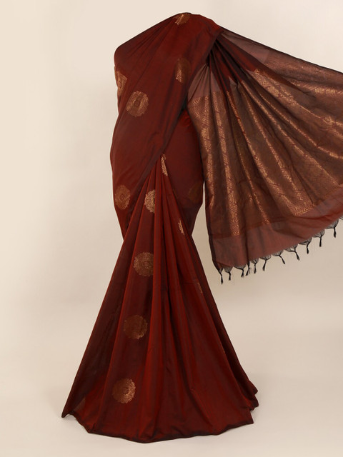

Pothys Maroon Woven Design Silk Cotton Saree