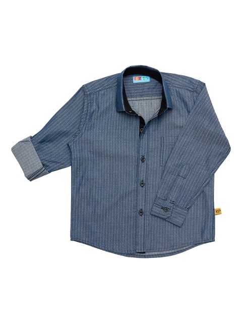 

Kid Studio Boys Blue Regular Fit Checked Cotton Casual Shirt