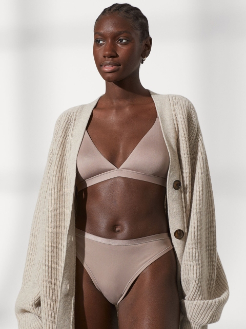 

H&M Women Beige Solid 2 Pack Brazilian Briefs