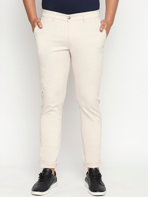 

Basics Men Beige Tapered Fit Solid Regular Trousers