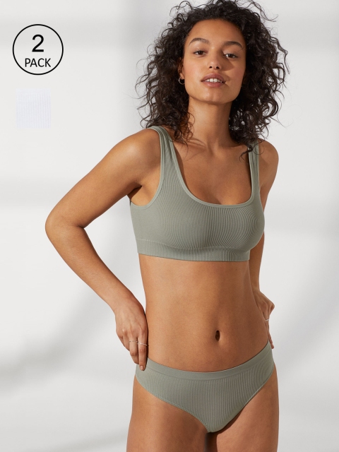 

H&M Women White Seamless Briefs Pack of 2