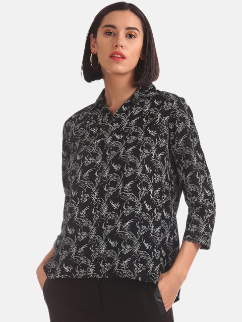 

Cherokee Women Black Printed Shirt Style Top