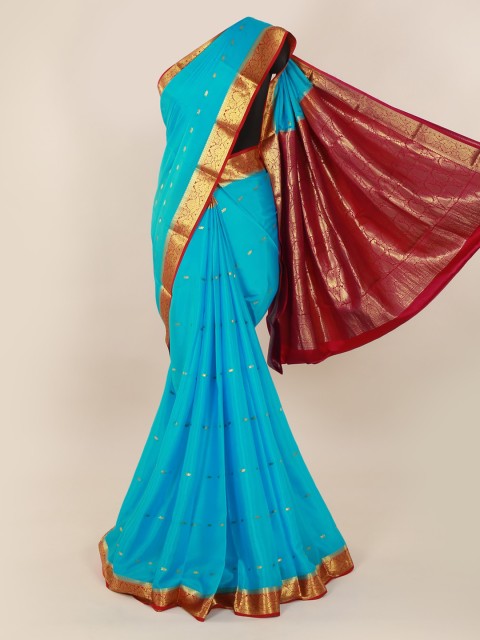 

Pothys Blue Pure Silk Woven Design Mysore Silk Saree