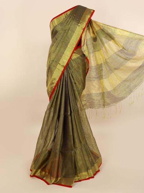 

Pothys Green Woven Design Jute Silk Saree