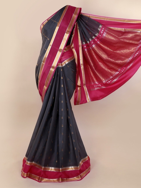 

Pothys Grey Pure Silk Woven Design Mysore Silk Saree
