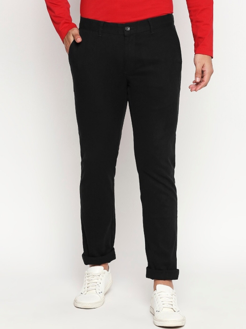 

Basics Men Black Tapered Fit Solid Regular Trousers