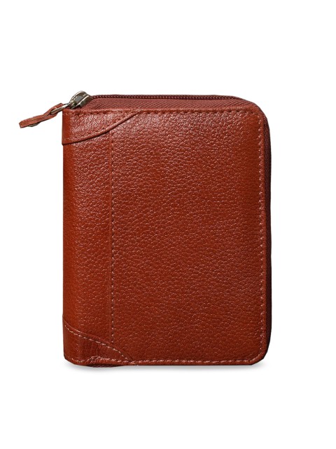 

ABYS Unisex Brown Textured Genuine Leather Card Holder