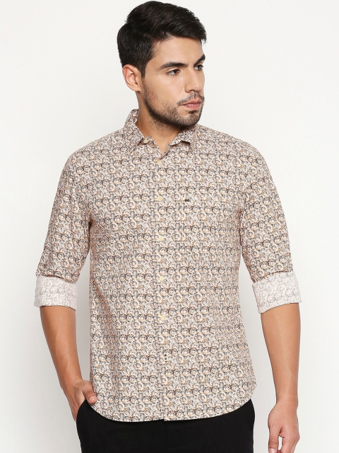 

Basics Men Multicoloured Slim Fit Printed Cotton Casual Shirt, Multi