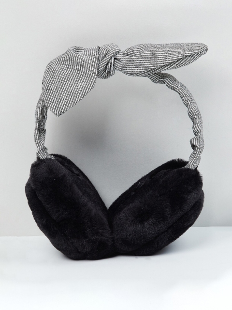 

max Women Black & Grey Bow Ear Mufflers