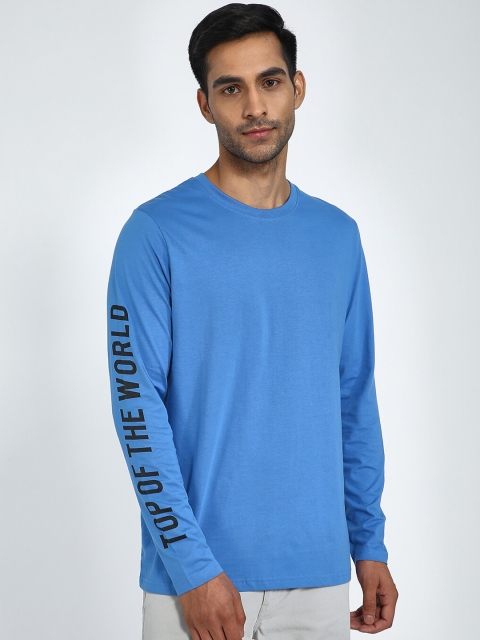 

Blue Saint Men Blue Printed Round Neck T-shirt