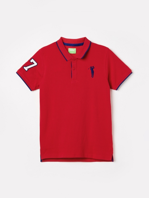 

Bossini Boys Red Solid Polo Collar T-shirt