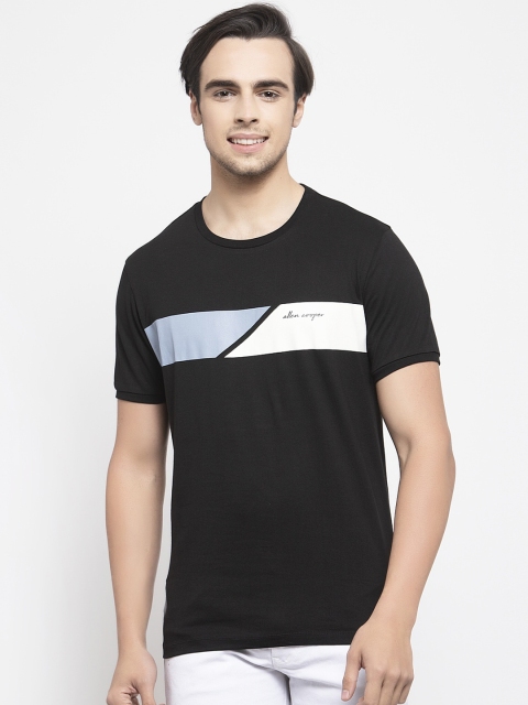 

Allen Cooper Men Black Colourblocked Round Neck T-shirt
