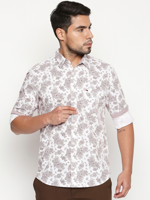 

Basics Men Red Slim Fit Printed Casual Shirt
