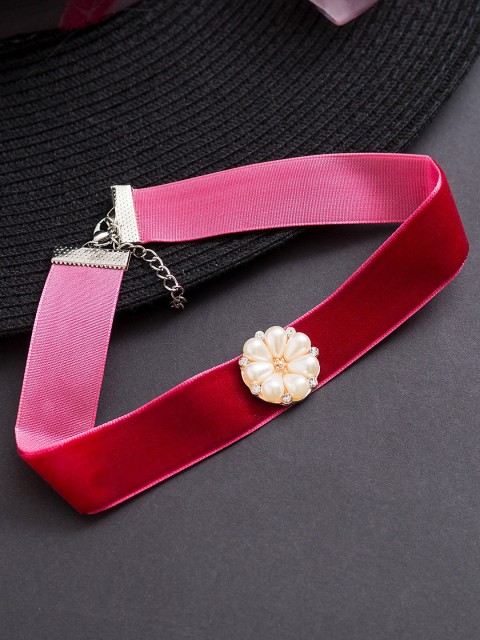 

Golden Peacock Red Alloy Choker Necklace