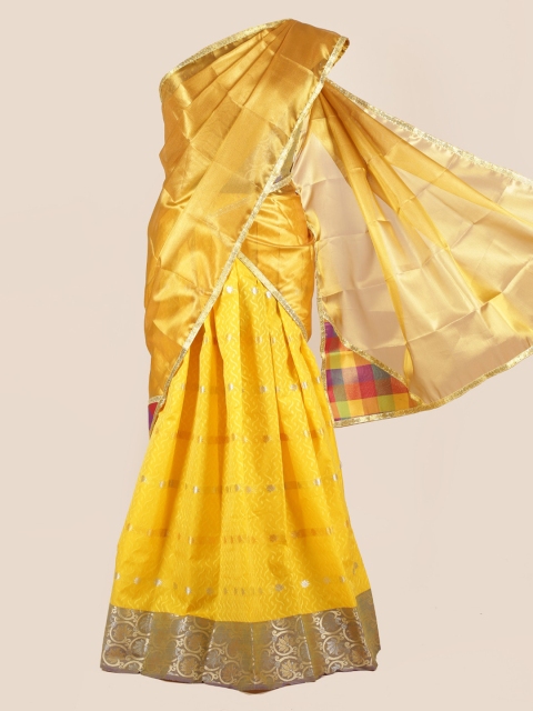 

Pothys Gold-Toned Striped Half Saree