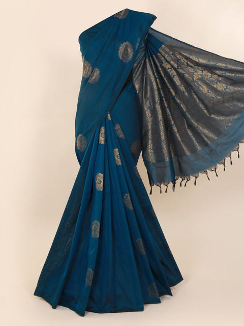 

Pothys Blue Woven Design Silk Cotton Saree