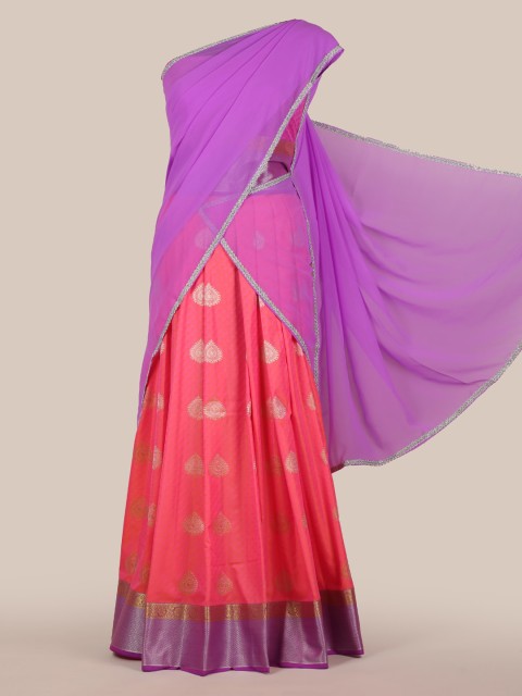

Pothys Lavender Woven Design Poly Chiffon Saree