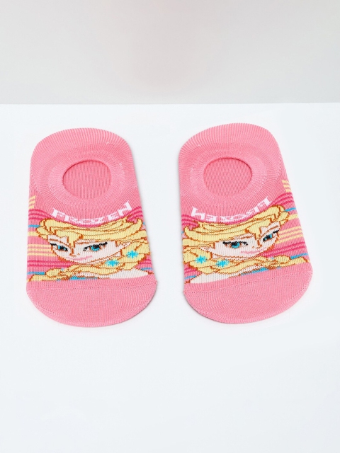 

max Girls Pink & Yellow Patterned Shoe Liners