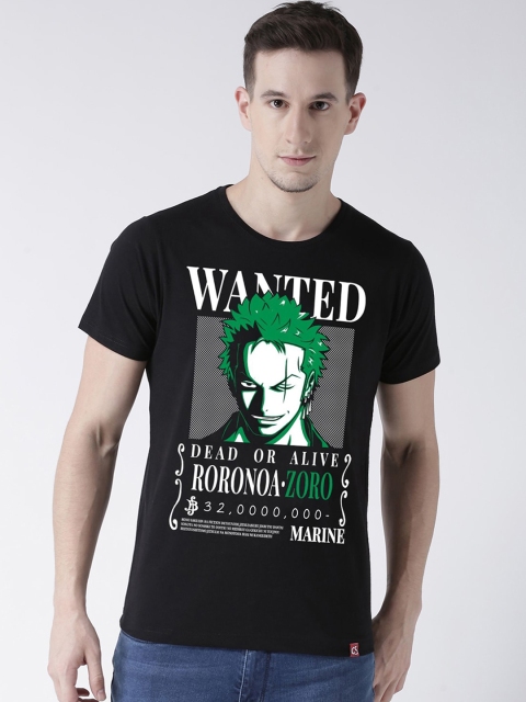 

ComicSense.xyz Men Black Printed Round Neck T-shirt