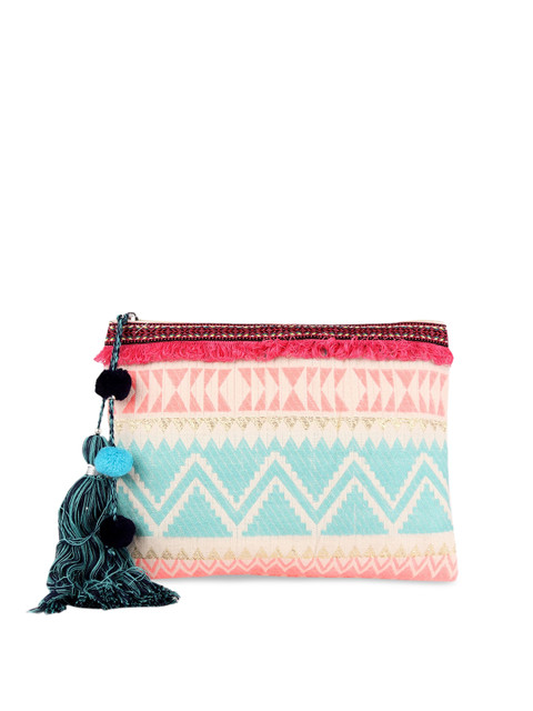 

ASTRID Women Blue & Cream-Coloured Printed Zip Around Wallet