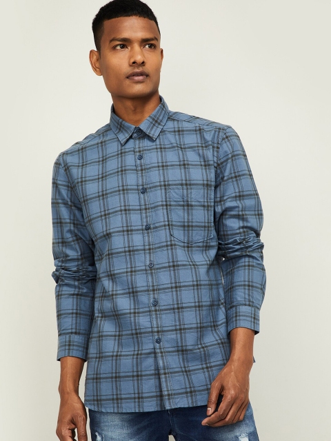 

CODE by Lifestyle Men Blue Slim Fit Checked Casual Shirt