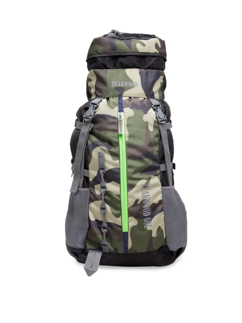 

Teakwood Leathers Unisex Grey & Green Camouflage Medium Rucksack