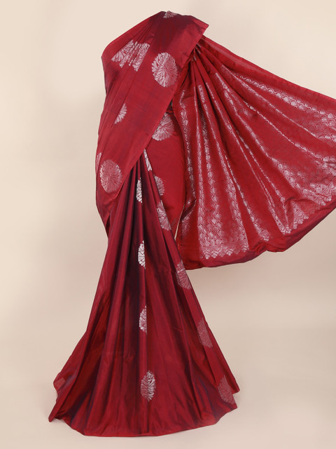 

Pothys Maroon Woven Design Silk Cotton Saree