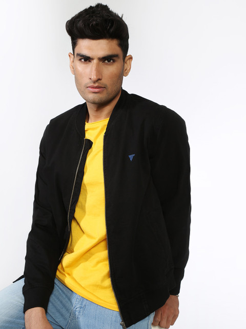 

Blue Saint Men Black Colourblocked Lightweight Sporty Jacket