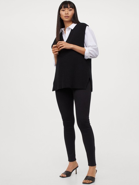 

H&M Women Black Solid MAMA Treggings