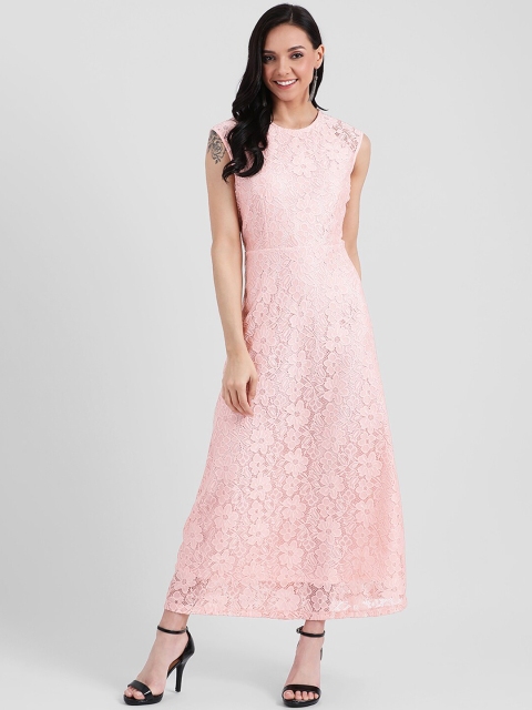 

Zink London Women Peach-Coloured Self Design Maxi Dress