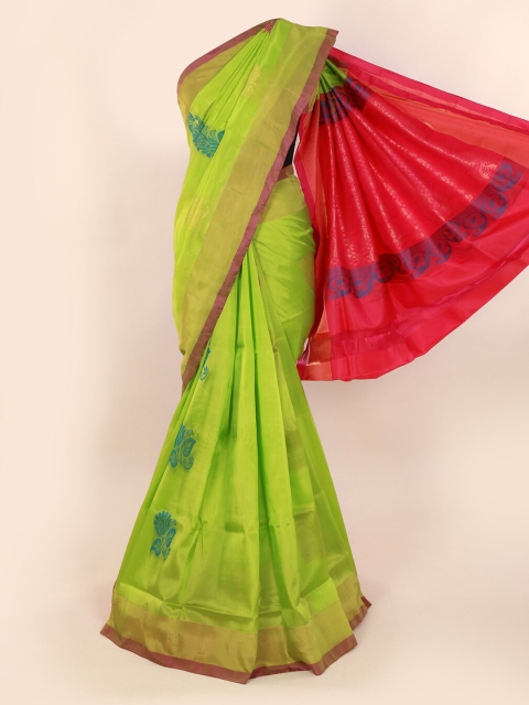

Pothys Green Woven Design Pure Silk Saree