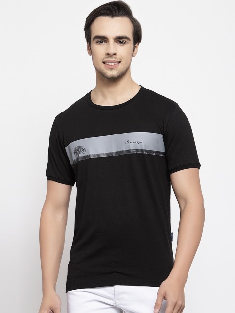 

Allen Cooper Men Black Solid Round Neck T-shirt
