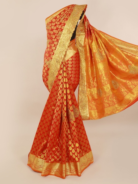 

Pothys Red Pure Silk Woven Design Kanjeevaram Saree