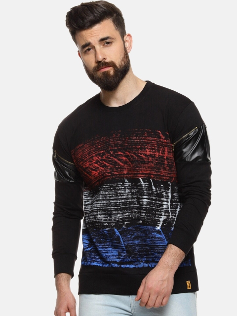 

Campus Sutra Men Black Printed Round Neck T-shirt