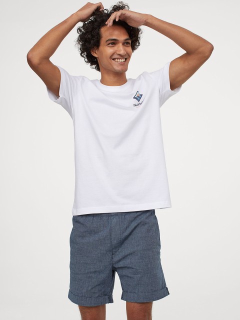 

H&M Men Blue Solid Regular Fit Regular Shorts