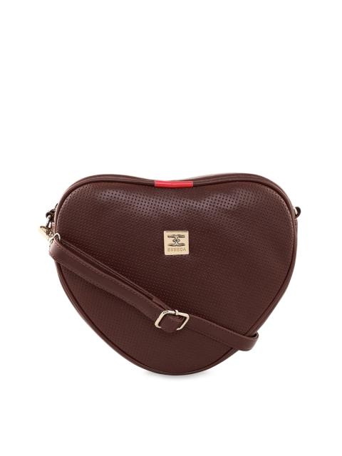 

ESBEDA Brown Solid Heart Shaped Sling Bag